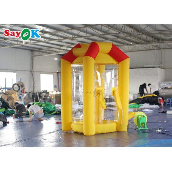 Inflatable Cash Cube Booth Money Grab Machine With Air Blowers For Advertising