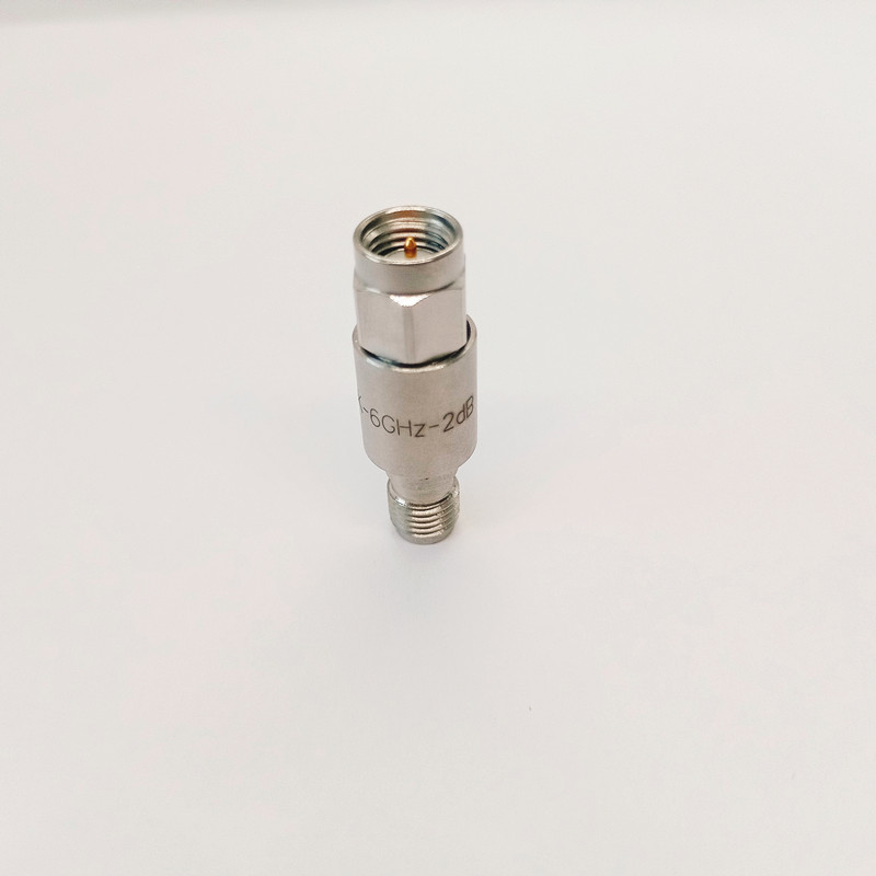 RF Fixed Attenuator SMA Male to Female with 5dB Attenuation DC-6GHz Frequency Range and Stainless Steel Housing