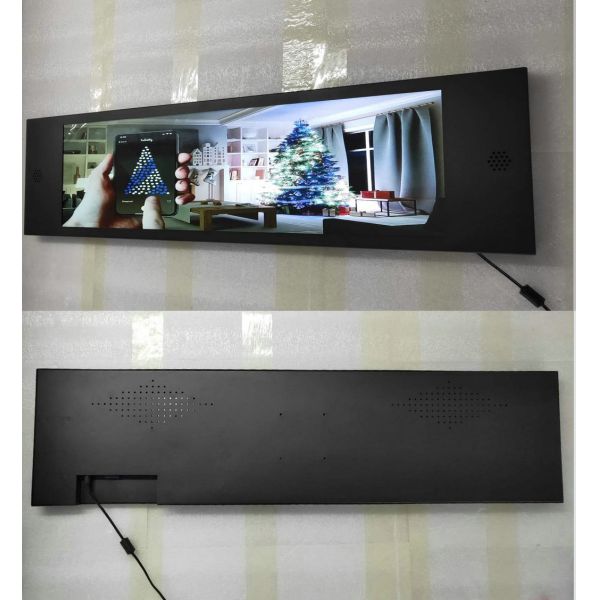 Bar Type Stretched LCD Signage Stand Alone Plug To Play Wall Mounted 29 Inch