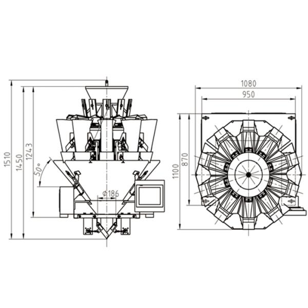 Leak Proof Small Particle Kenwei Multihead Weigher