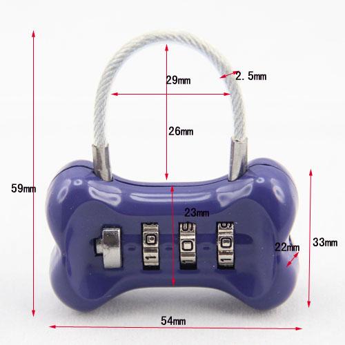 3 Digital bone Shaped Combination Lock