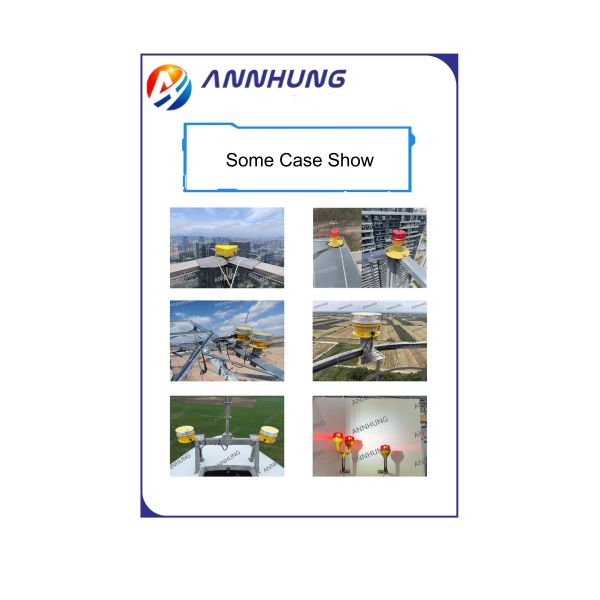 ANNHUNG AH-MI-B2 White LED Medium-Intensity Aviation Obstruction Light with 2000cd Intensity, IP66 Waterproof, and 20-60FPM Flash Rate