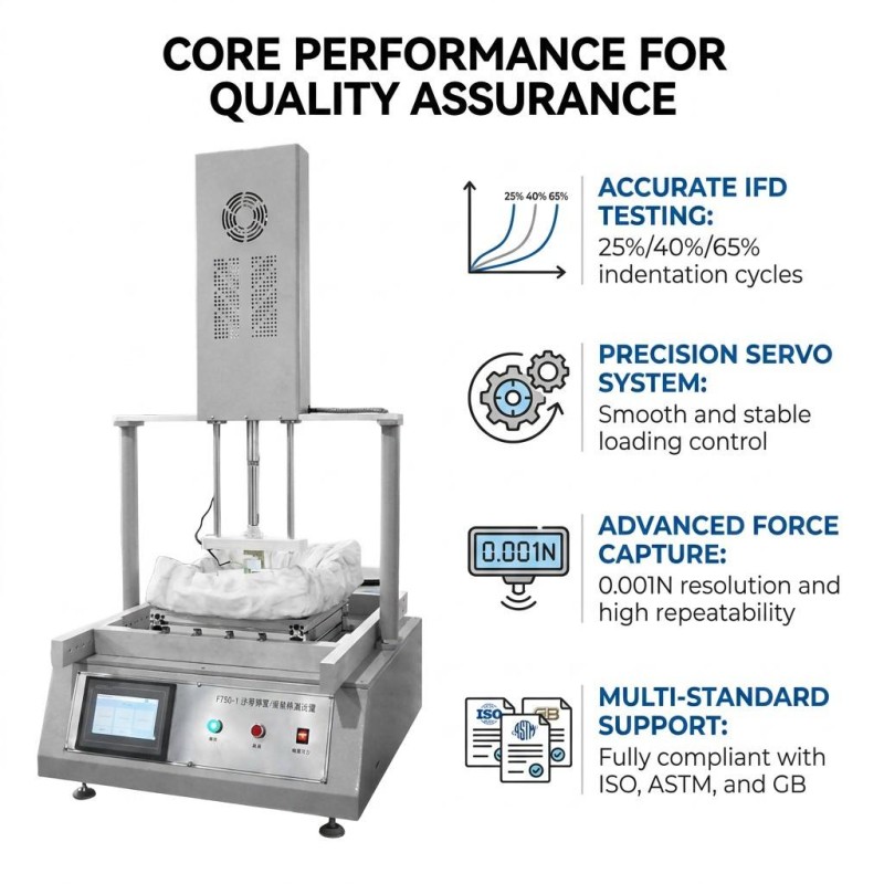 Microcomputer Sponge Ball Rebound Tester ASTM D3574 ISO 8307 Foam Resilience Testing Machine