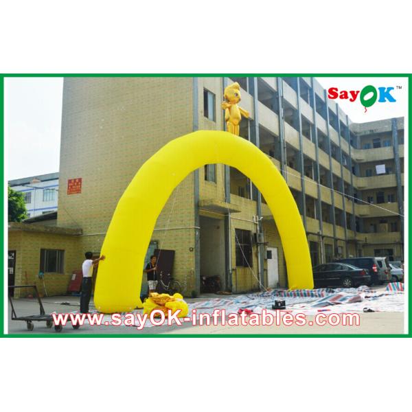 Inflatable Rainbow Arch Customized Yellow Fire - Proof Finish Line Inflatable Arch For Sports Games