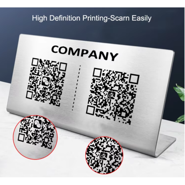 Custom Personalized Metal Display Tags Engraved And Printed Custom Qr Code For Restaurant Cafe Table Menu