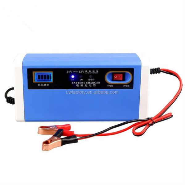 Intelligent 12V 6A/24V 6A Car Battery Charger with Current Protection and Low Tension Protection Connector Pulse Repair