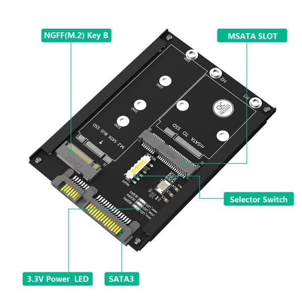 2 In 1 Combine M.2 NGFF Key B & MSATA SSD To SATA3 Adapter Seamless Integration