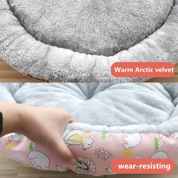 Thickened Arctic Velvet Warm Pet Nest Pad Round Linen Medium Large Puppy Cot