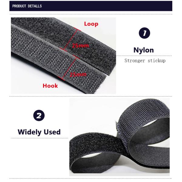 3/4inch 50mm Factory Black white Hook and Loop fastener Tape Roll