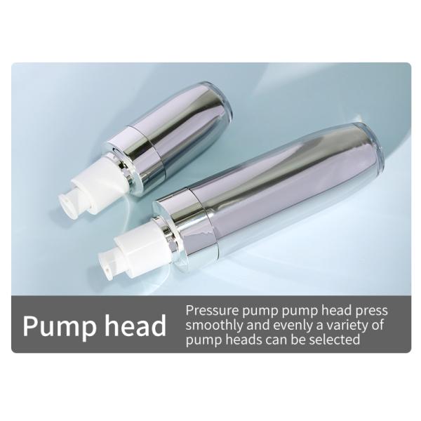 Replaceable Acrylic Bottles 30ml 100ml Silver Plastic Lotion Pump Bottle