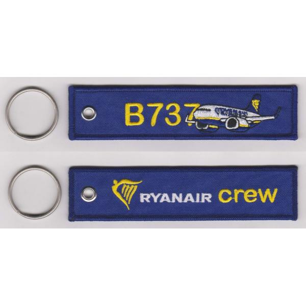 Boeing Airplane Pilot 100% Polyester Embroidered Fabric Keychain