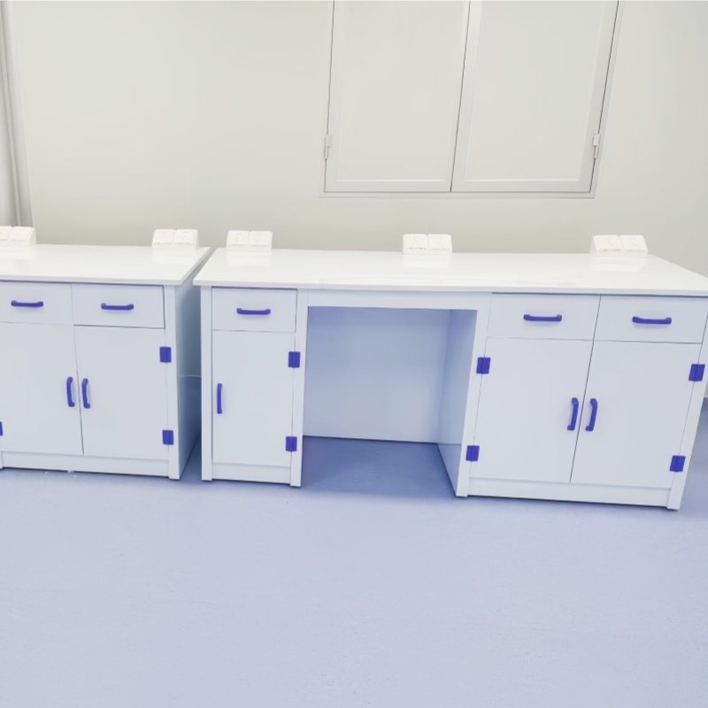 PP Lab Work Bench Corrosion Resistant Modular Lab Benches White With Double Layer Storage Rack