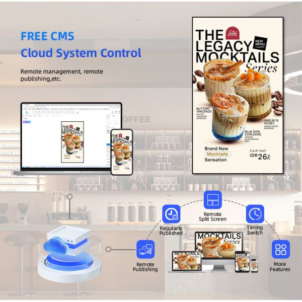 1000cd/m2 High Brightness LCD Window Displays Digital Signage