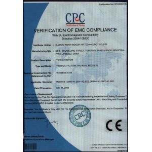 Suzhou Indair indoor air technology co.,ltd Certifications