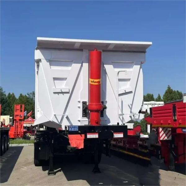 Truck Trailer 3 Axle 4 Axle Tipping Tipper Rear Dump Truck Semi Trailer For Construction