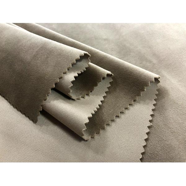 280GSM Soft Velvet Micro Polyester Fabric Warp Knitting Khaki 160cm Width