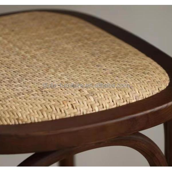 Brown Wooden Stackable Dining Chair for Rattan Wedding Ceremonies