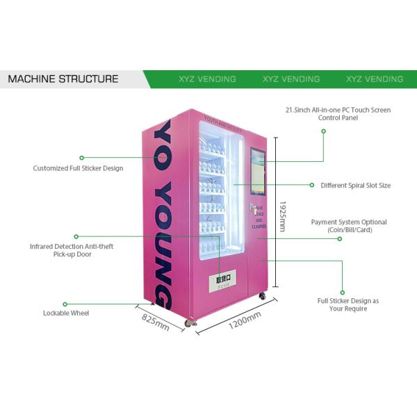 Customized Full Sticker Design Spiral 21.5 Inch Touch Screen Lashes Beauty Vending Machine
