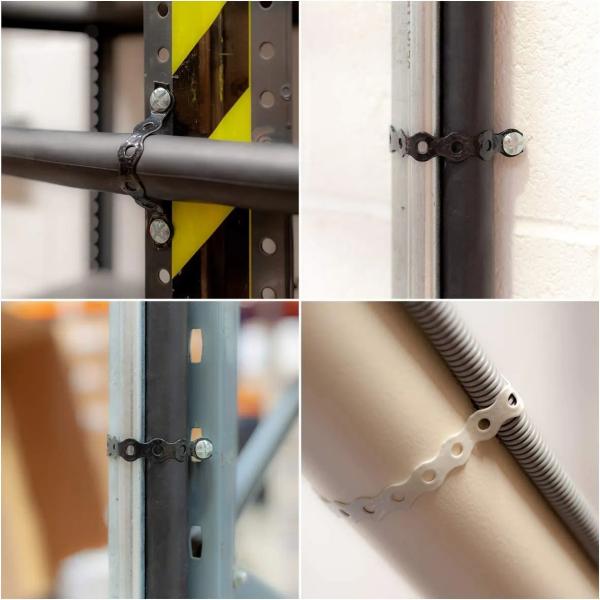 Wire Mounting Solution 100% QC Passed White Metal Rounded Perforated Banding Strip for Wire Bundling