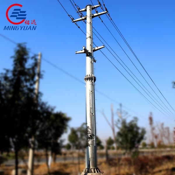 Galvanized Distribution Steel Pole 30FT 9150mm 3.0mm Thickness