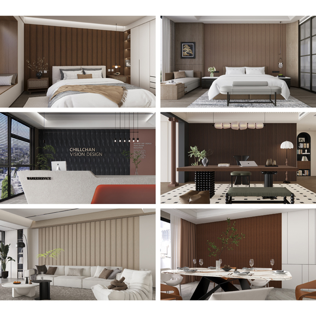 Durable Interior WPC Wall Panel Waterproof Fire Resistant Decorative Wall Cladding for Commercial and Residential Spaces