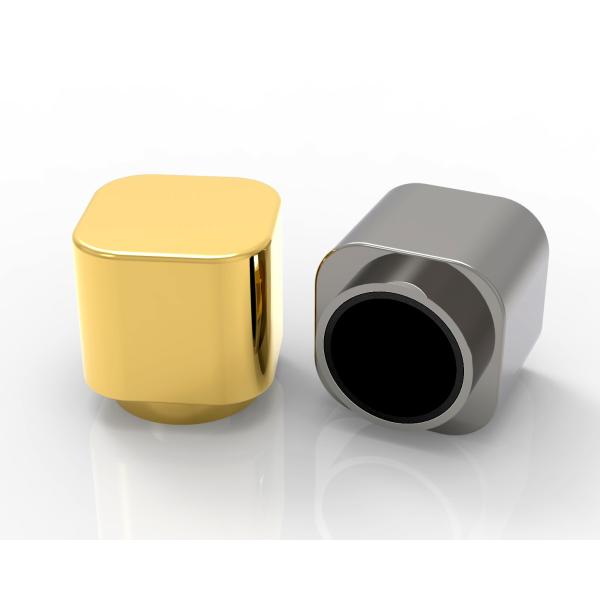 Design Customized Gold Color Zamak Perfume Bottle Caps For Fea15 neck