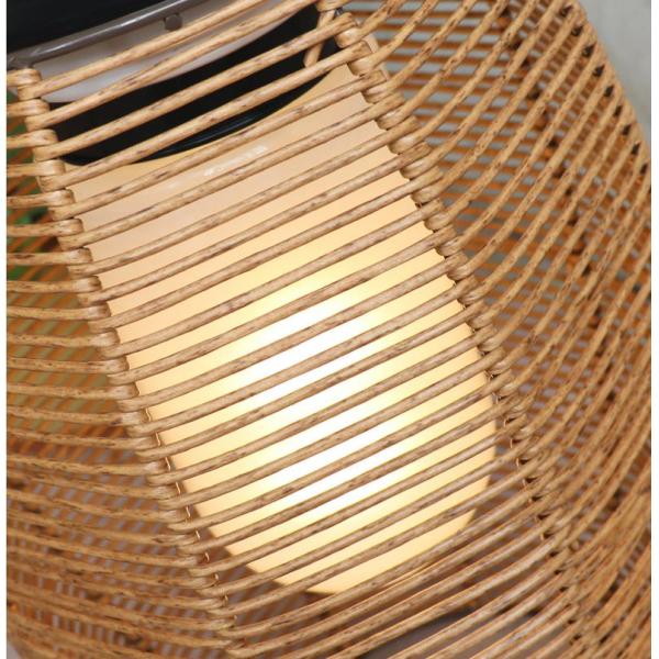 IP65 Rattan Woven Solar Lights , 3500K Rattan Solar Powered Garden Lantern
