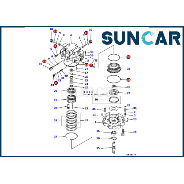 Komatsu 708-7R-00081KT Swing Motor Seal Kit PC28UU-3 Excavator Repair Kit