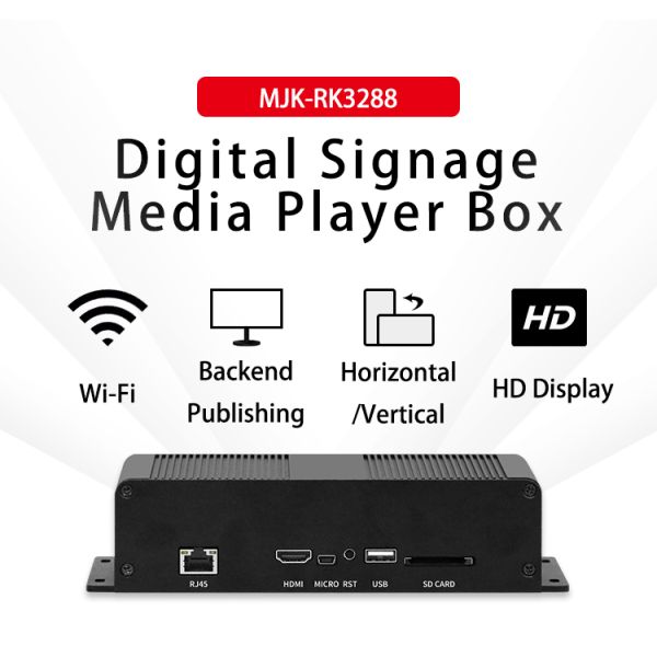 Rock-Chip RK3288 Metal Quad-Core Digital Signage Media Player Box Android System LVDS HD Ethernet Excellent Service Equipment