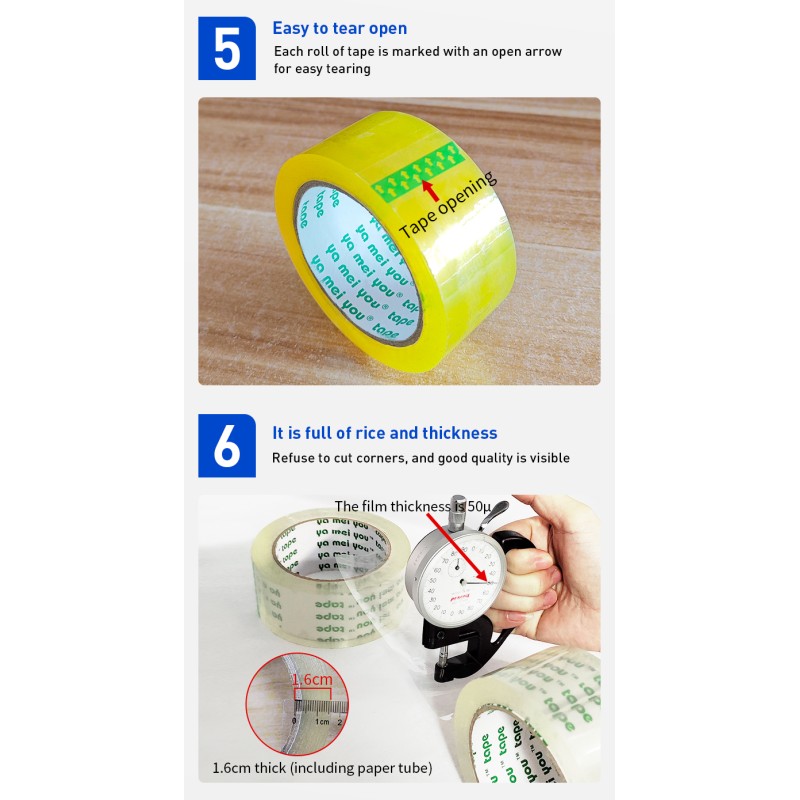 Long Lasting BOPP Clear Packaging Tape Strong Adhesive For E Commerce Shipping