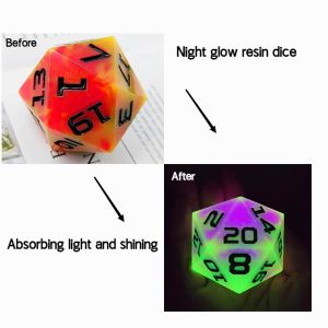 Wholesale Single 20 Sided Glowing Resin Game Dice DND COC TRPG from china suppliers