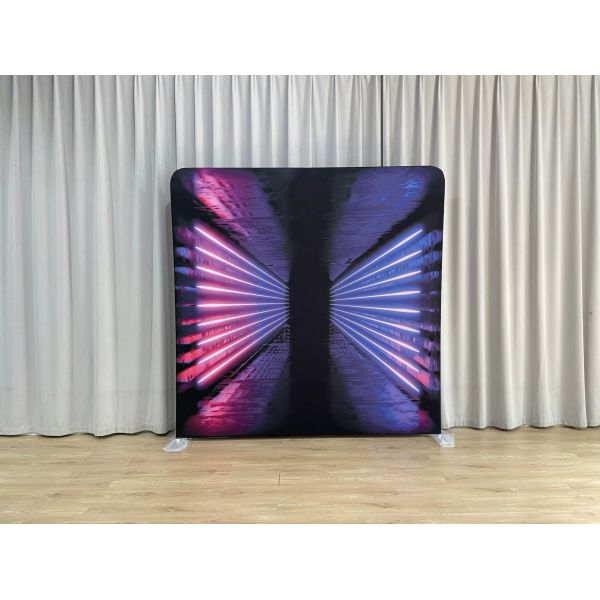 CMYK Dyr Sublimation Neon Light Tunnel Pillowcase Backdrop Tension Fabric Display Stand