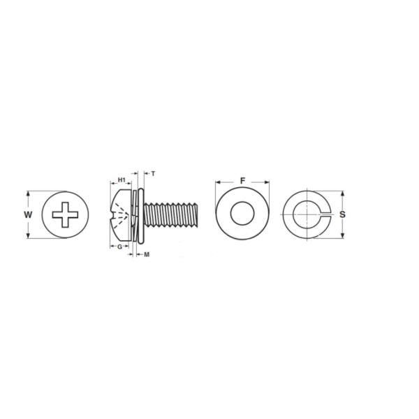 M6 Metric Pan Head Phillips Machine Screws And Bolts Flat Washer