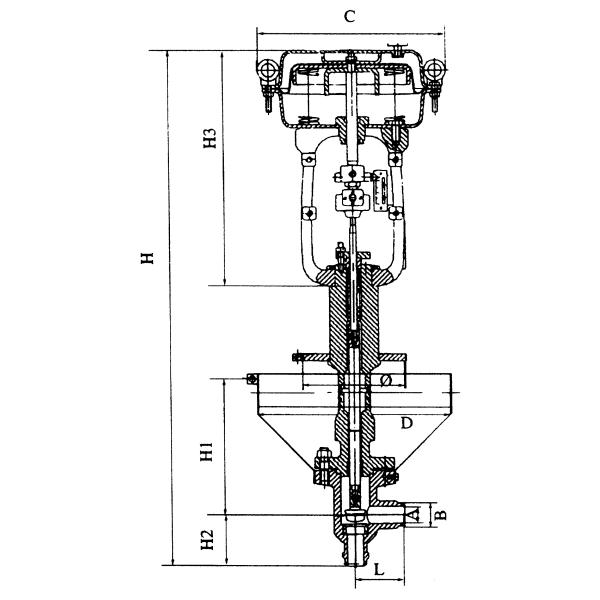 Pneumatic Diaphragm Low Temperature Angle Control Valve 20-80mm Nominal Diameter