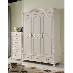 Wholesale classic design 3 door bedroom wardrobe solid wood wardrobe from china suppliers