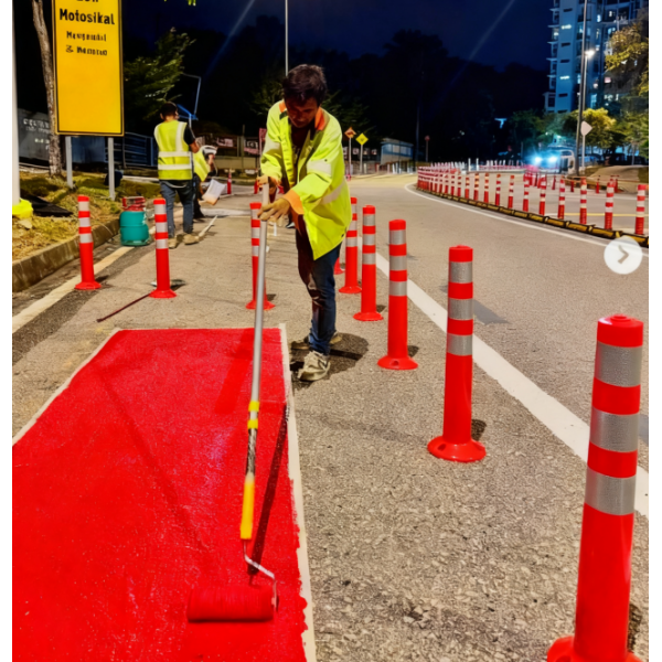 Warning Spring Post PU 750mm Orange Flexible Traffic Bollard Reflective Delineator Post