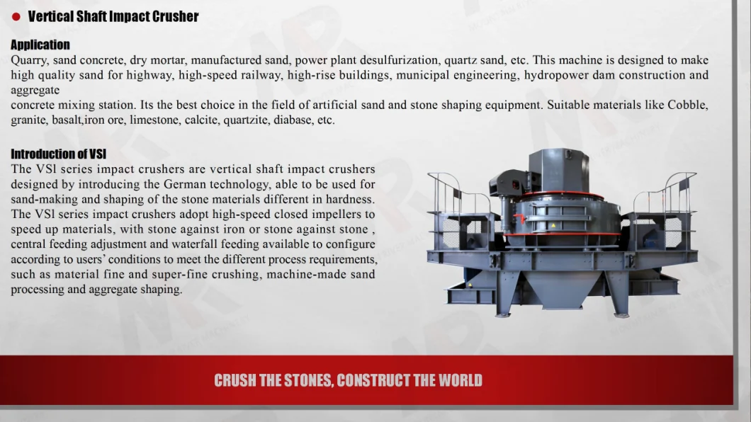 200Kw Artificial Sand Making Plant Processing 480 TPH High Capacity Vertical Impact