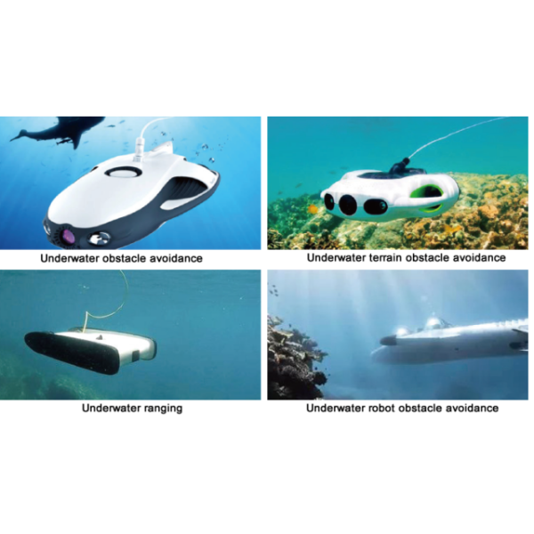 KUS-W80 Underwater Obstacle Avoidance Sensor with ModBus-RS485 Protocol, 10.8 VDC to 26 VDC Power Supply, and ±0.5% Measurement Accuracy