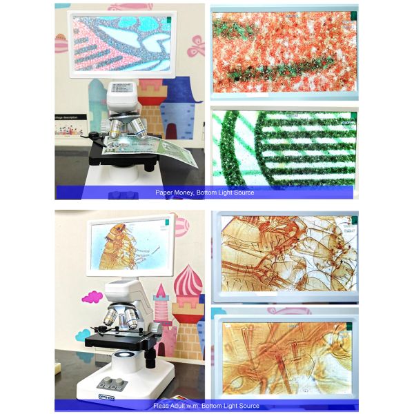OPTO-EDU A33.5130 7'' LCD Microscope 8MP Camera 1080p Video HDMI/WiFi/USB Portable Design