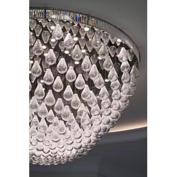 Custom Large Modern Simple Hand Blown Glass Pendant Light Nordic Creative Ceiling Lamp For Hotel Lobby Restaurant