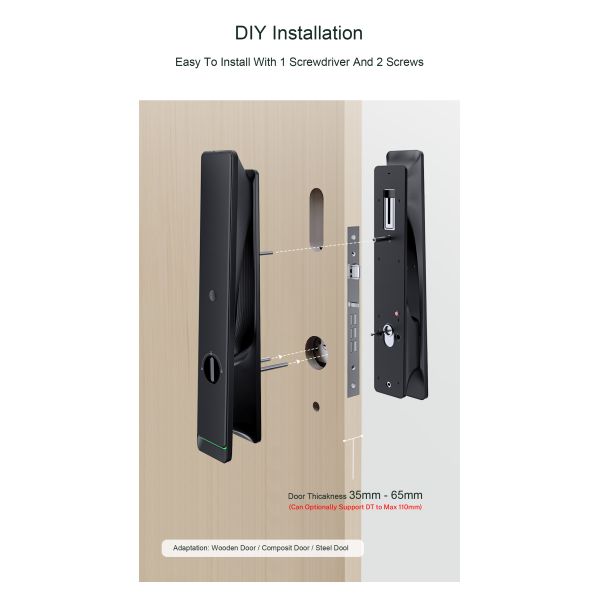 Liliwise Automatic Electric Smart Door Locks Waterproof Outdoor Fingerprint Keyless Ttlock Tuya Smart Lock With Wifi