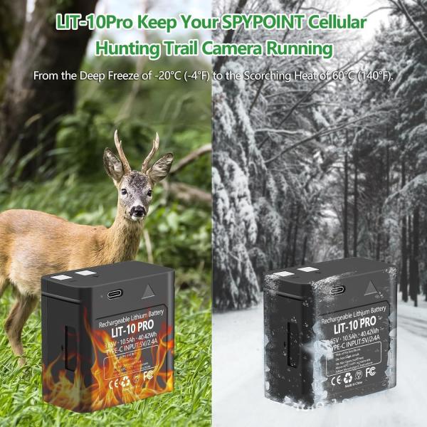 Replacement Battery for LM2, LINK-MICRO, CELL-Link Trail Cameras – 3.85V 10500mAh 40.42Wh LIT-10