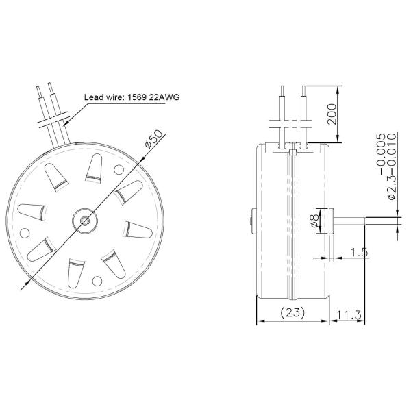 Round Shape AC Motor SMD50 Synchronous Motor 220v 150g