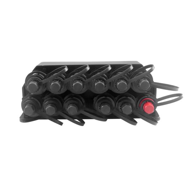 IP68 Rated Black 12 Cores Optical Fiber Distribution Box with Optitap Waterproof Adapters