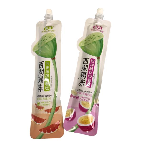 Wholesale Beverage Stand Up Pouch Plastic Bag With Spout, Fruit Juice Stand Pouch Packaging Bag, Drinking Pouch With Spout