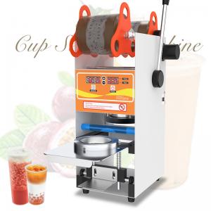 China Bubble Tea Cup Sealer Packing Machine 205*265*490mm Cup Sealing Machine Capacity 1 Cup on sale