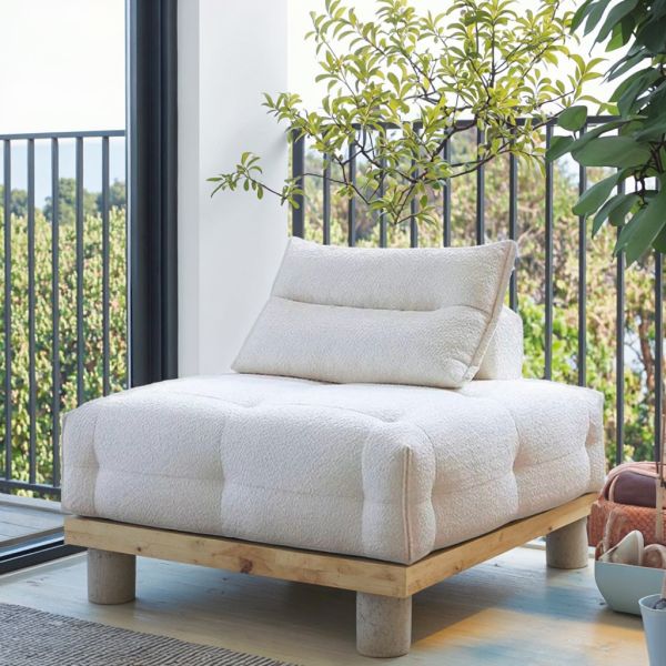 Modern Single Seat Square Shape Lazy Sofa Comfortable Durable Compressed for Vacuum Compression Home Apartment Living Room