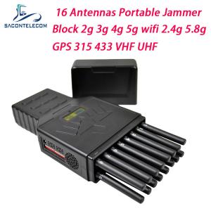 China Portable 12W WiFi 2.4G 5.8G GPS Signal Jammer Blocker 16 Channels Handheld Signal Jammer on sale