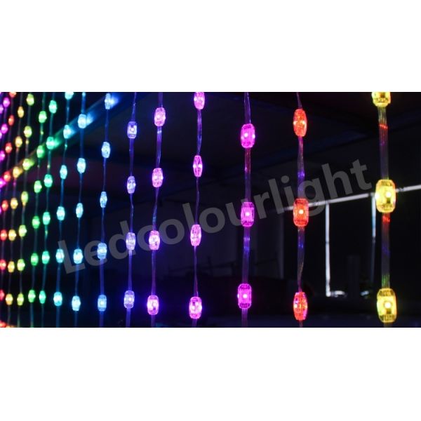 23mm DMX SPI RGB String Lights LED Matrix Curtain String Lights for Events Lighting