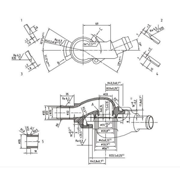 11MPA Railway Braking System Hose Connector UIC Standard Electrophoretic Coated